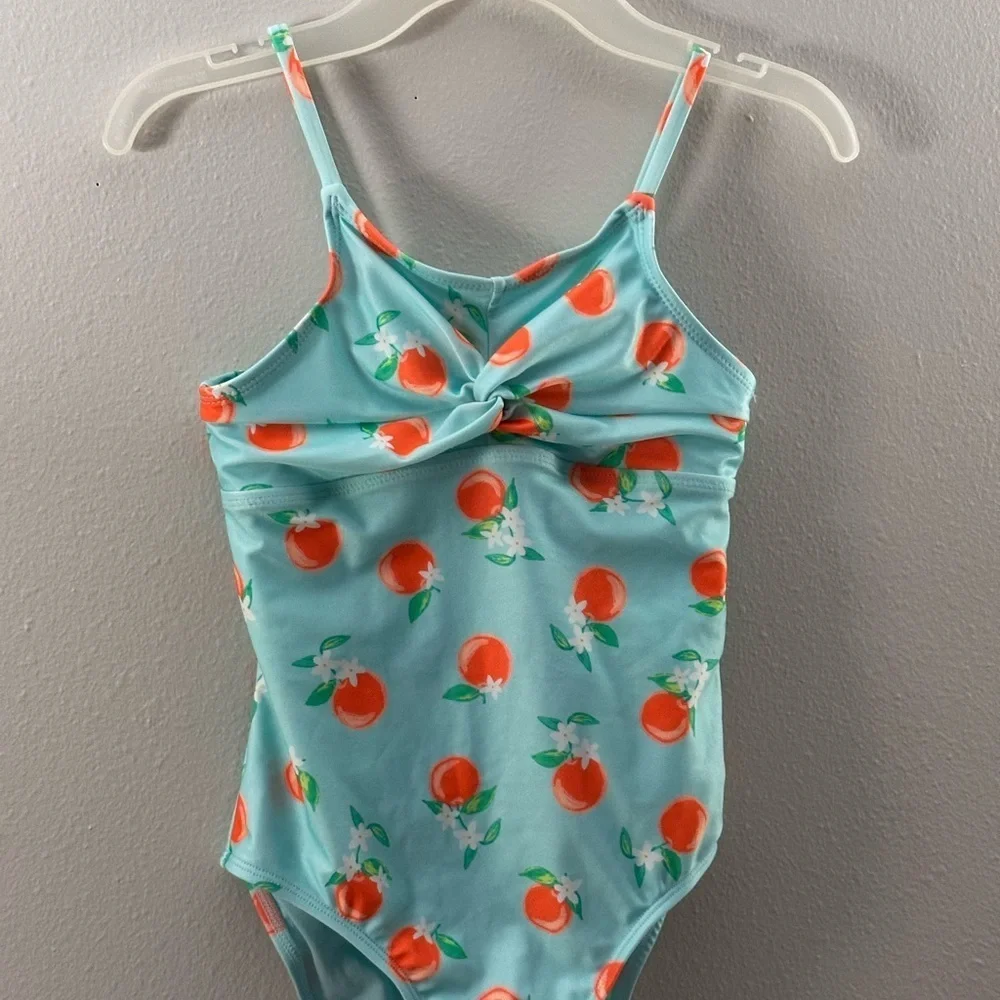 Wonder Nation Girls Blue Orange Print Summer Swimsuit size M(7-8)‎